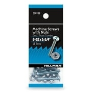 Hillman Truss Head Machine Screws 8-32 x1.25" Zinc, Steel, 11 Sets