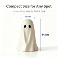 thumbnail image 4 of Paper Mache Ghost Decoration, White, ute Freestanding Ghost Figurine Ornament, Celebrate Halloween Tabletop Decor for Mantel Shelf Desk Entryway, Fall Home Party Display, 4 of 6