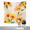 thumbnail image 2 of ZEALGNED Vibrant Yellow Watercolor Sunflowers Old Letters and Newspaper Wall Art Hanging Tapestry Home Decor for Living Room Bedroom Dorm 51x60 inch, 2 of 2