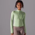 thumbnail image 1 of Top de Yoga para mujer, abrigo de gimnasio, Tops ajustados con cremallera para Fitness, chaqueta deportiva de manga larga, ropa de gimnasio, Tops atléticos para mujer, 1 of 5