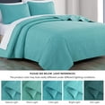 thumbnail image 5 of Chezmoi Collection Austin Queen Oversized Bedspread Set, 3-Piece Lightweight Microfiber Quilted Coverlet for All Seasons, Turquoise, 5 of 9