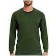 thumbnail image 2 of Stamzod Workout Shirts for Men Casual Crewneck Long Sleeve Gym Shirts Men Oversized Sweatshirt Army Green B XL, 2 of 7