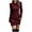Wine, variant on FcBaudy Long Sleeve Round-Neck Mid-Calf Dress,Summer Dresses for Women,Womens Dresses Women Casual Sleeve Solid Waist Round Neck Knitting Hip Wrap Dresses Women Dress