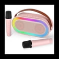 thumbnail image 1 of Mini MáQuina de Karaoke, Juego de Altavoces Bluetooth PortáTil con 2 MicróFonos InaláMbricos con Luces LED (Rosa), 1 of 7