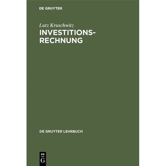 de Gruyter Lehrbuch Investitionsrechnung, (Hardcover)