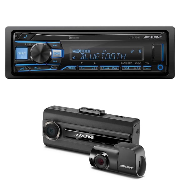 Alpine UTE-73BT Bluetooth Car Stereo with DVR-C310R Dash Camera