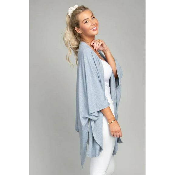 Drop Shoulder Open Front Cardigan