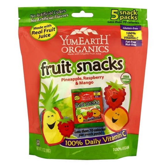 Yumearth Organics Organic - Raspberry - Pineapple - Mango , 3.1 Oz