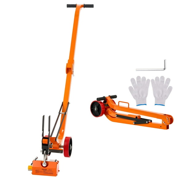 KFFKFF Magnetic Lid Lifter Dolly with 1320 lbs Pulling Capacity, Steel Construction, Durable Magnet Lift, Two Wheels, Adjustable Handle, N42 Neodymium, Foldable Design for Easy Transport