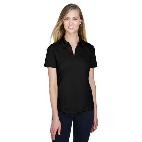 North End 78632 Women's Recycled Polyester Performance Pique Polo-Black-2XL