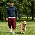 thumbnail image 2 of JoveMarine Men's Loose Cargo Shorts Casual - Knee-Length Work Shorts with Multi-Pockets, Relaxed Bermuda Style for Everyday,Wine M, 2 of 8