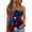 Black, variant on Women’s 250th Anniversary Tube Top Off Shoulder Sleeveless Patriotic Print Lightweight Polyester Casual Beach Party
