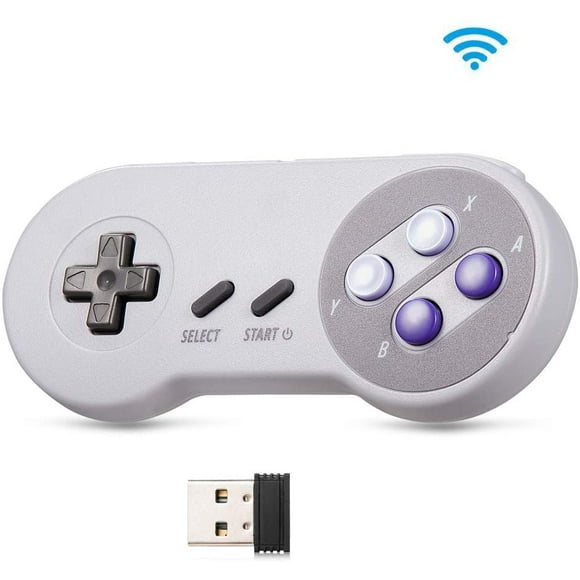 Wireless 2.4GHz SNES Controller, kiwitatá Rechargeable Classic SNES PC USB Game Pad Controller with Receiver for Windows PC MAC & RetroPie