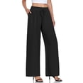 thumbnail image 4 of JuneFish Women's Wide Leg Lounge Pants with Pockets Relaxed Fit Lightweight Pants, 4 of 5