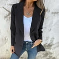 thumbnail image 2 of jtjvou 2025 Fall Women's Tweed Plaid Blazer Jacket - Fully Lined Fashion Business Casual Lapel Elegant Coat with Pockets Black L, 2 of 8