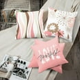 thumbnail image 2 of Set of 4 Throw Pillow Covers Pink Cute Floral Bird Home Sweet Home Love Yourself Abstract Blossom Decorative Pillow Cases Home Decor Standard Square 18x18 Inches Pillowcases, 2 of 6