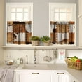 thumbnail image 2 of Vintage Fur Patchwork Curtains Valance 3 Piece Set,Western Farm Animal Cow Fur Pattern Patchwork Valance,Home Kitchen Living Room Decor Window Valance, 2 of 6