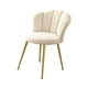 thumbnail image 3 of Silla de tocador con asiento tapizado, cojín redondo de esponja con respaldo y patas de metal Beige, 3 of 8