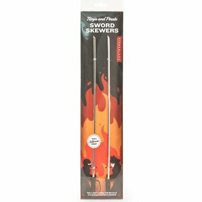 

Kikkerland Ninja & Pirate Sword 12.75 Stainless Steel & Silicone BBQ Skewers