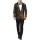 thumbnail image 2 of BLAZERS FORMAL TUXEDO DE HOMBRE INSPIRE CHIC Con Solapa Pico, Un Botón, Brillante, Argyle, Lentejuelas, Color Dorado, 2 of 7