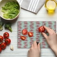 thumbnail image 4 of Watermelon Cutting Board, Watercolor Illustration of Triangle Slices and Scattered Fruit, Decorative Tempered Glass Cutting and Serving Board, Small Size, Coral Pale Green Black, by Ambesonne, 4 of 5