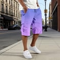 thumbnail image 5 of Men's Gradient Cargo Shorts, Drawstring Waist Loose Fit Utility Bottoms with Pockets, Summer Casual Streetwear for Outdoor Wear, 5 of 5