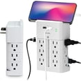 thumbnail image 1 of Aduro Surge Protector 12 Outlet Power Strip with USB (2 Ports 2.4A) Wall Mount Multiple Outlet Splitter Extender, 1 of 5
