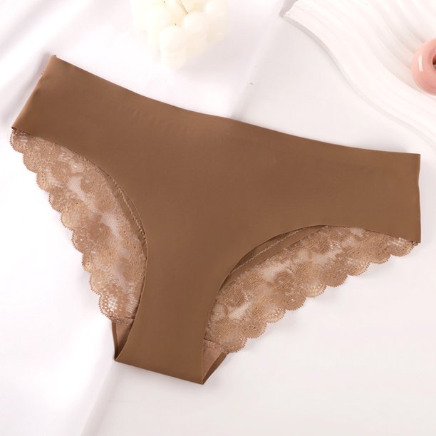 Puntoco Bragas para mujer, cintura alta, ropa interior sexy de encaje, cómodas y delgadas, bragas sólidas ahuecadas