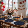 thumbnail image 5 of Blue Starry Sky Round 15 Inch Placemats Set of 6, Universe Space Galaxy Night Star HeatResistant Non Slip Place Mats for Dining Table, Wipeable Braided Kitchen Table Mats for Housewarming, 5 of 9