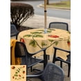 thumbnail image 5 of Outdoor Tablecloth with Umbrella Hole for Patio/Picnic/Party/Camping, Ladybugs Eucalyptus Waterproof Table Cloth Square Cover Washable, Spring Botanical Leaves Yellow (54"x 54"), 5 of 8