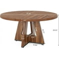 thumbnail image 4 of Tribesigns Round Dining Table for 4, Brown Kitchen Table 47 Inch Farmhouse Wood Kitchen Dinning Table for Kitchen Living Room, 4 of 6
