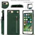 thumbnail image 2 of Crossbody Phone Case for iPhone 8 Plus/7 Plus Case with Card Holder for Women,iPhone 7 Plus Case Wallet with Strap Lanyard for Men,PU Leather Magnetic Clasp with Kickstand 5.5", Green, 2 of 18
