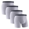 thumbnail image 1 of Besolor 4 Pack Mens Boxer Briefs Cotton Wicking Breathable Underwear Color Block Open Front Mid Waisted Underwear, 1 of 5