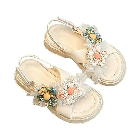 

Quealent Toddler Girls Sandal Jelly Shoes for Toddler Girls Kids Girls Sandals Casual Open Toe Light Weight Adjustable Slides for Toddlers Girls Beige 7.5