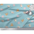 thumbnail image 2 of Soimoi Polyester Crepe Fabric Circle,Pig & Sheep Kids Printed Fabric 1 Yard 52 Inch Wide, 2 of 3
