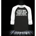 thumbnail image 2 of Shop4Ever Men's People Who Tolerate Me On A Daily Basis Real Heroes Raglan Baseball Shirt Large Black/White, 2 of 4