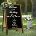 thumbnail image 3 of Extra Large Wooden 40" x 22" Chalkboard, A Frame Chalkboard Sign Double-Sided Sidewalk Chalkboard Easel, Sturdy Sandwich Board for Restaurant, Business or Wedding (Brown), 3 of 14