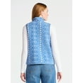 thumbnail image 3 of Time and Tru Women's Print Plush Fleece Zip Vest, Lightweight, Sizes XS-XXXL, 3 of 5