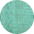 thumbnail image 1 of Ahgly Company Indoor Round Persian Turquoise Blue Traditional Area Rugs, 7' Round, 1 of 4