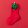 thumbnail image 6 of AWZXDE Toddler Crew Socks 3D Plush Christmas Tree Decor Crew Socks For Girls Red Cable Knit Soft Warm Socks For Holiday Party Family Photos And Daily Indoor Wear, 6 of 6