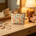 thumbnail image 3 of OCCOA Fall Zipper Makeup Bag with Pumpkin Maple Print Large Capacity Portable Toiletry Pouch for Travel Office Daily Storage, B, 3 of 6