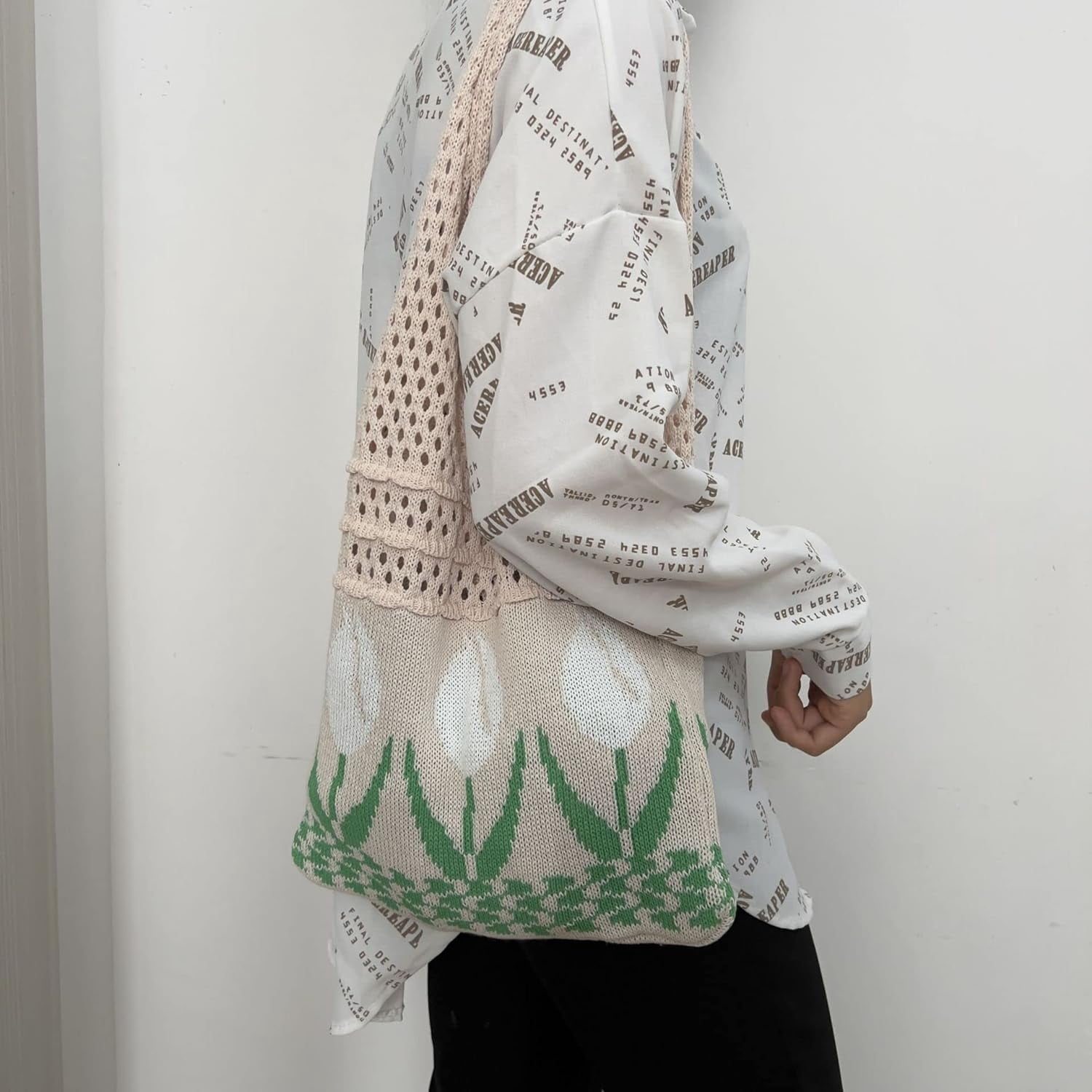 Kukuzhu Fairy Tote Bag Aesthetic Tote Bag Y2k Bag Tote Bag Aesthetic Y2k Crochet Tote Bag Aesthetic