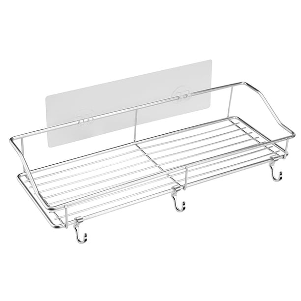 Estante De Almacenamiento Para Baño De Acero Inoxidable, Sin Perforaciones, Para Cocina, Baño, Inodoro, Estante De Almacenamiento Para Colgar En La Pared, Grande seitruly HA025294-01