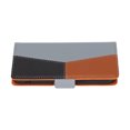 thumbnail image 5 of Funda para teléfono con tapa y hebilla magnética con diseño de billetera y tarjeta cosida para iPhone 13, color gris, 5 of 5