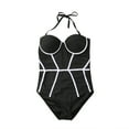 thumbnail image 2 of Sexy Black Curve Swimwear Women One-Piece Suits Bikinis High Waist Monokini Swimsuit Push Up Padded Swimwear Swim Wear, 2 of 7