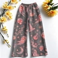 thumbnail image 5 of Garbnen Halloween Womens Flannel Pajama Pants Funny Pumpkin Ghost Print Womens Lounge Pants Comfy Fluffy Fall Winter Warm Wide Leg Womens Sleep Pants, 5 of 6