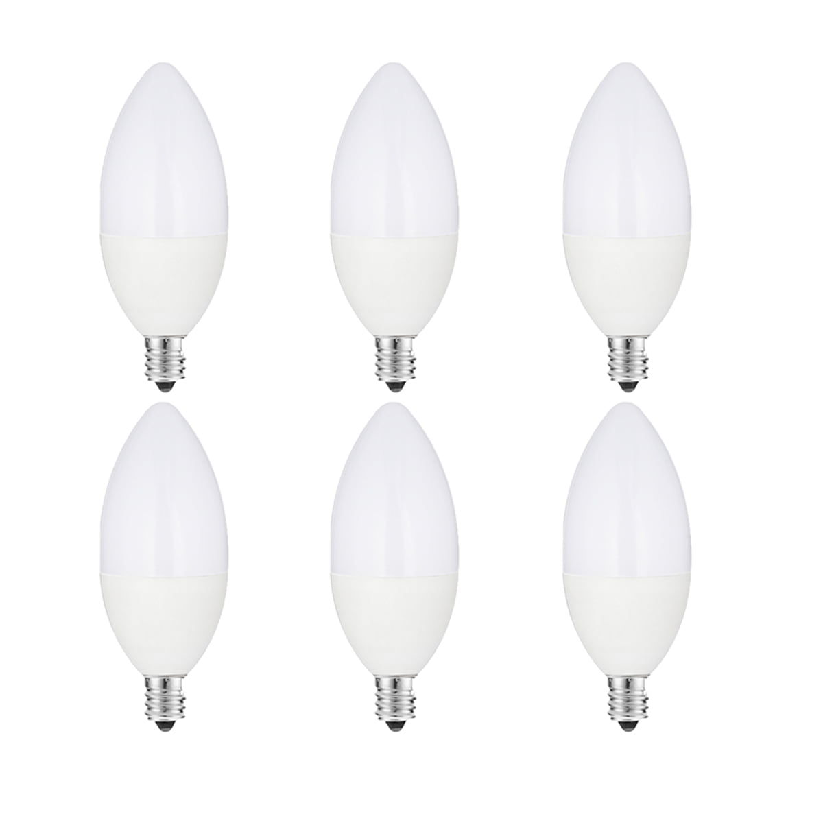 6W LED Candelabra Light Bulbs, 60W Halogen Equivalent ...