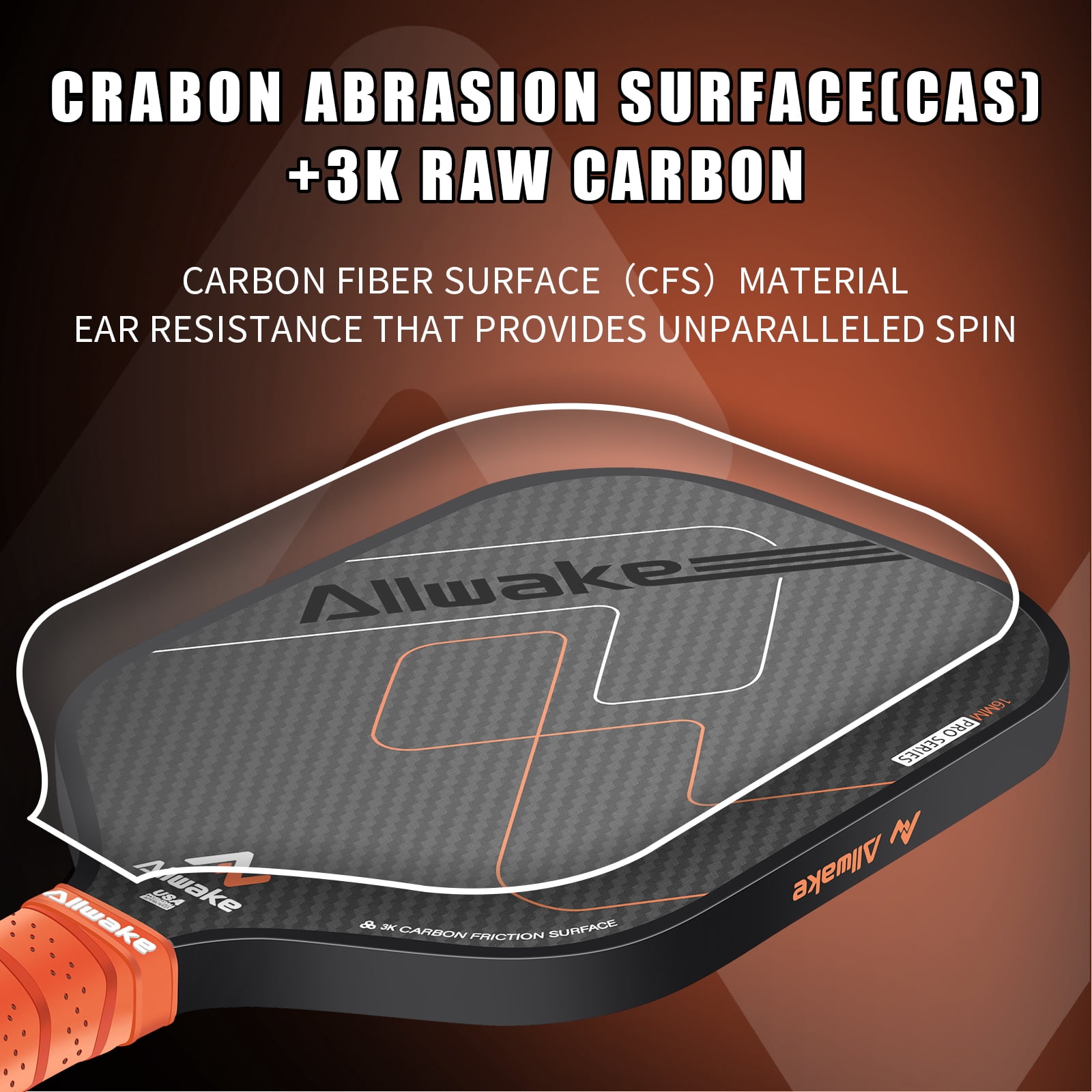 Pickleball Paddles, USAPA Approved, 3k Friction Surface Carbon Fiber  Pickleball Paddle, Durable &Lightweight Pickleball Rackets for Adults