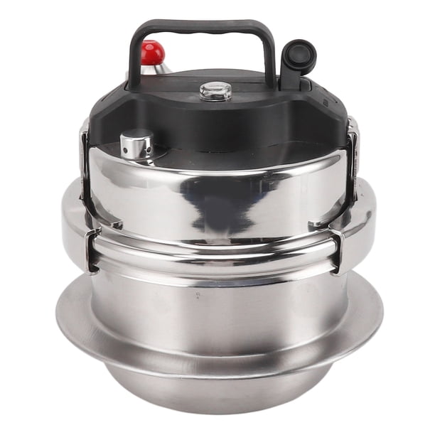 Mini Olla A Presión De Acero Inoxidable Para Exteriores, Olla De Cocina Portátil De Tres Capas De Calentamiento Rápido Para Placa De Inducción De Gas