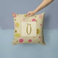 thumbnail image 2 of Carolines Treasures CJ1004-UPW1414 Letter U Initial Monogram - Tan Dots Fabric Decorative Pillow, 14Hx14W, multicolor, 2 of 4